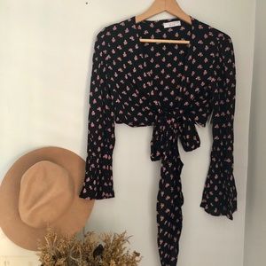 Flynn Skye That's a Wrap Bell Sleeve Top